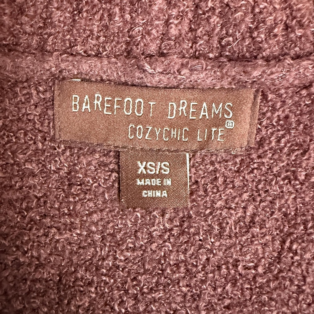 Barefoot Dreams Cardigan Sweater Womens XS/S Berry CozyChic Lite Knit Open - Picture 3 of 12